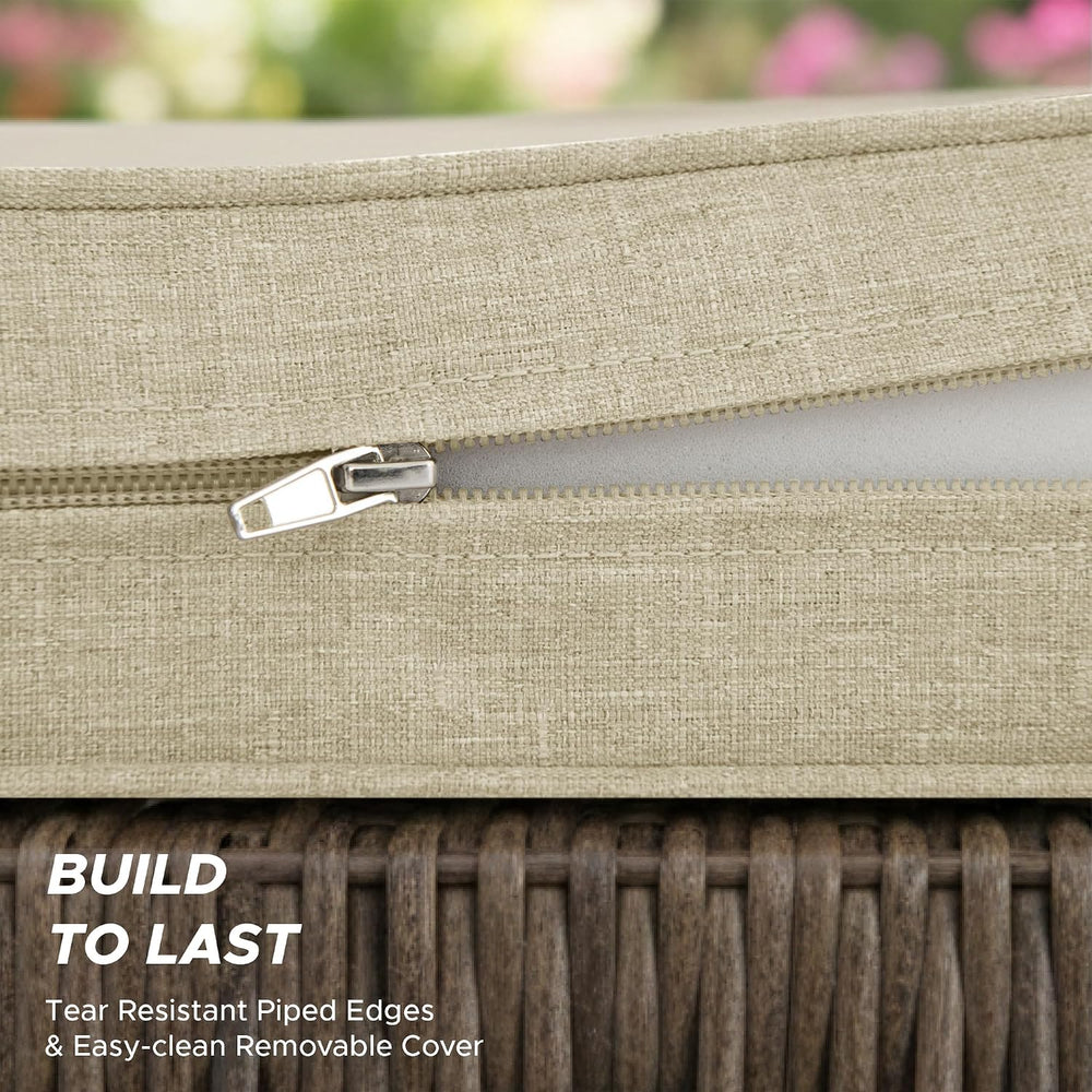 Outdoor Chair Cushions, Set of 6, 24 x 24 Inch, Beige