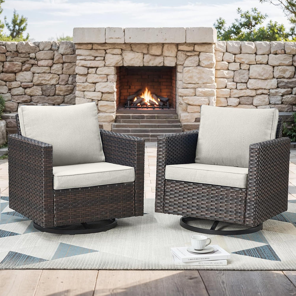 Luxury Outdoor Patio Swivel Rocker Chairs - Wicker Patio Swivel Rocking Chair...