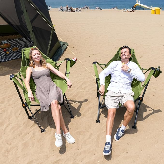 TIMBER RIDGE Hammock Camping Chair with Adjustable Backrest, Heavy Duty Foldi...
