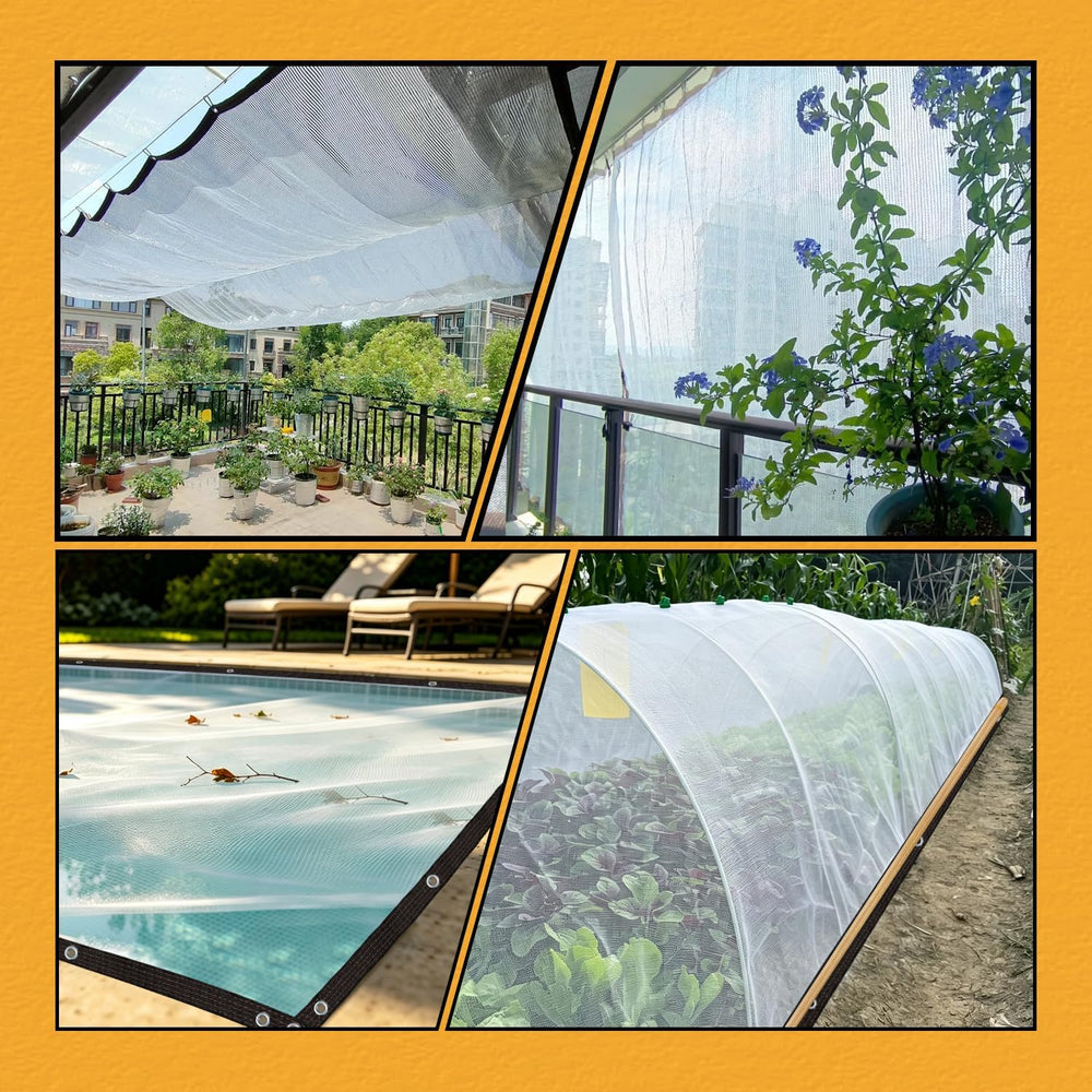 12x20Ft Shade Cloth for Plants Sun Protection Cover for Garden,White
