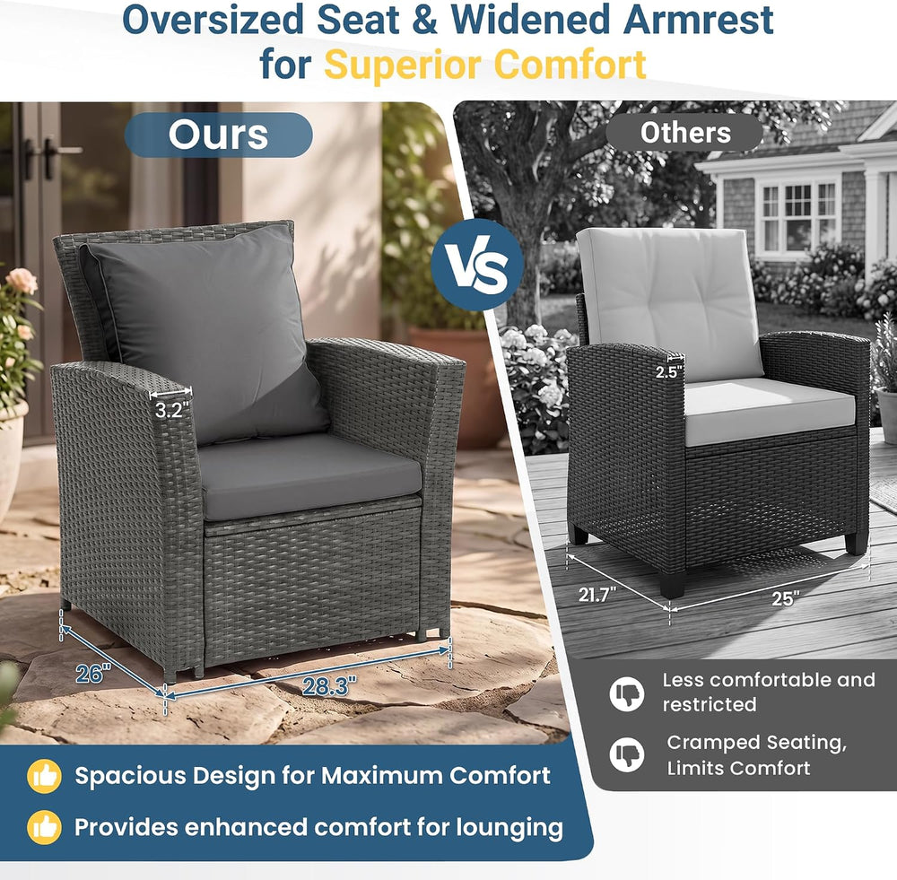 Wisteria Lane 4 Piece Outdoor Wicker Patio Furniture Set for All Weather