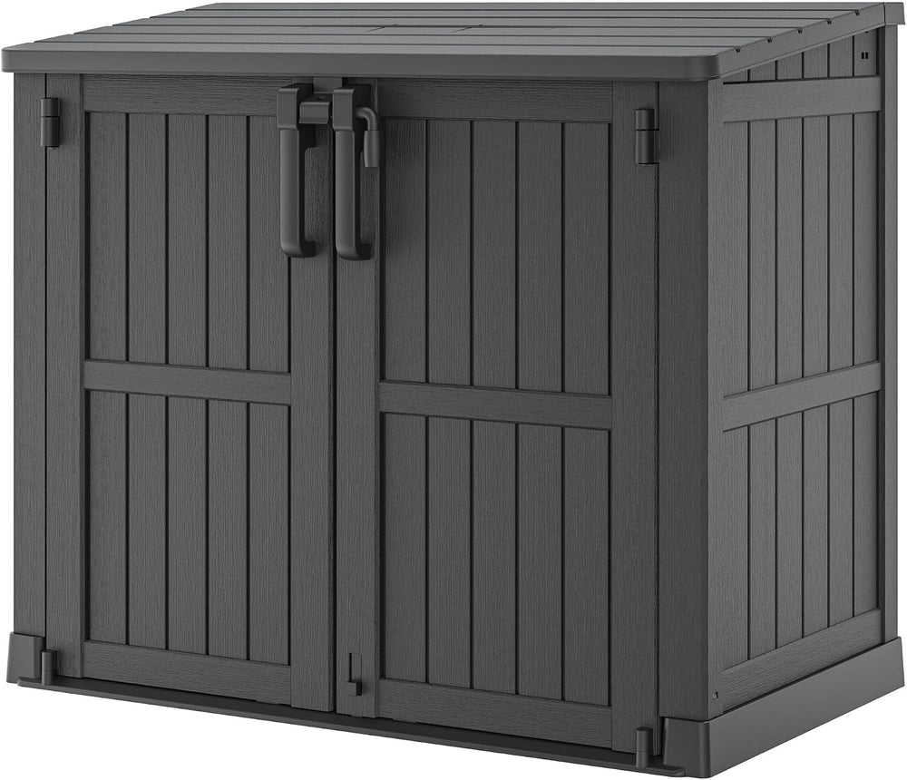 36 Cu Ft Resin Outdoor Storage Shed, Weatherproof Horizontal Outdoor Storage ...