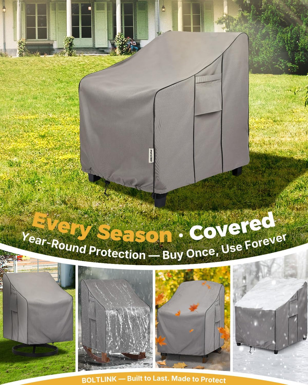 Patio Chair Covers Waterproof, Heavy Duty, 36x37x36 in, 2 Pack