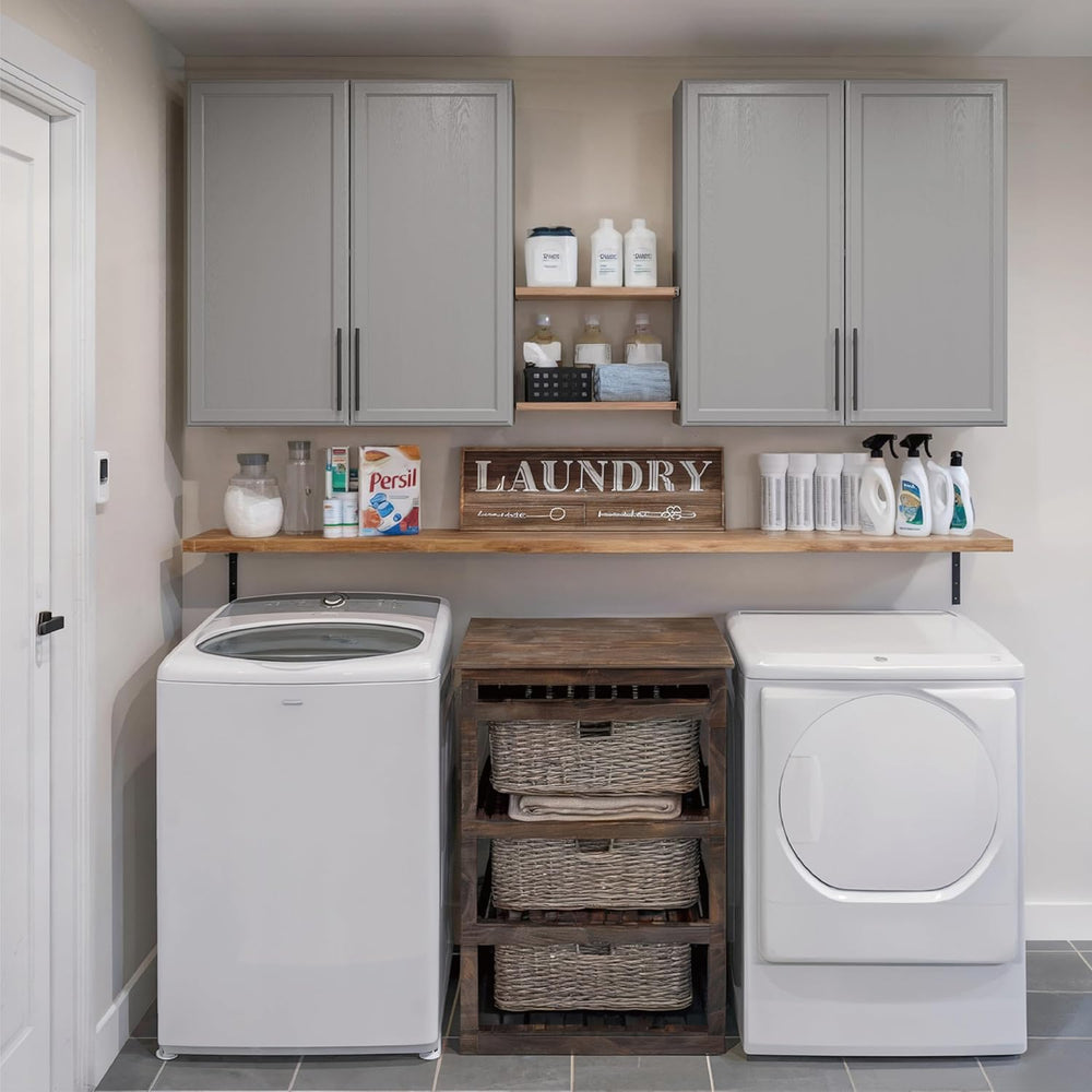 30"W Large Grey Wall cabinet for Laundry Room with Adjustable Shelf