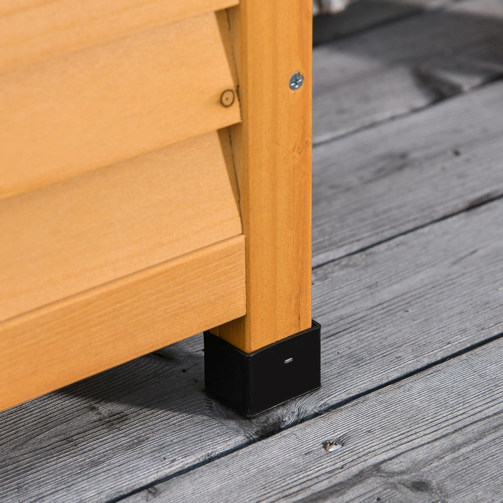 Outsunny 75 Gallon Wooden Deck Box Outdoor Storage Container Yellow