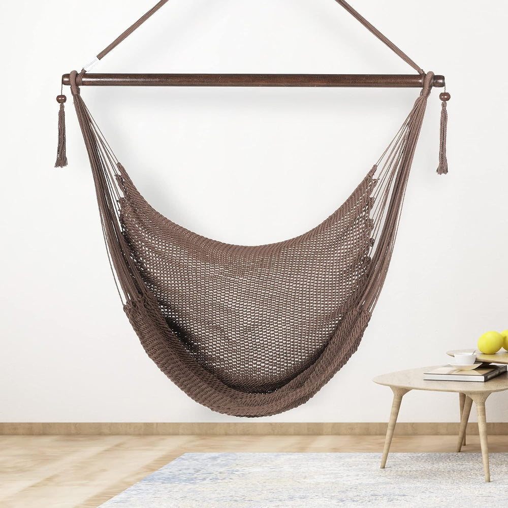 Large Chair with Footrest - 48 Inch - Polyester - Hanging Chair - Mocha