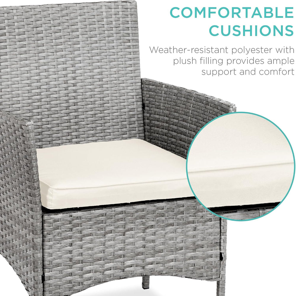 Best Choice Products 3-Piece Outdoor Wicker Conversation Bistro Set, Space Sa...