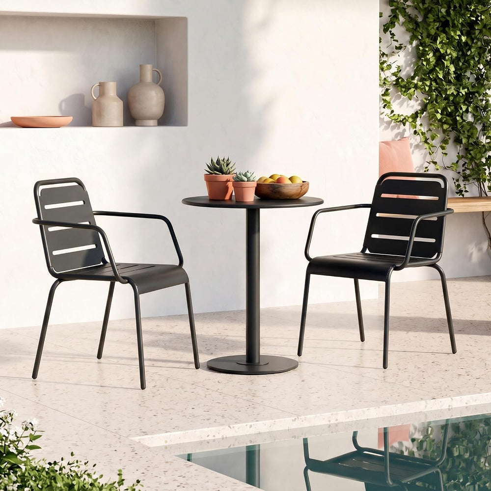 Christopher Knight Home Jodi Outdoor Bistro Set, 3-Piece Bistro Table and Cha...