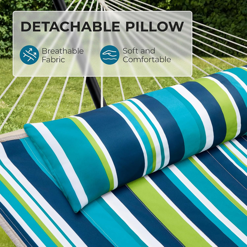 SUPERJARE 12ft Double Hammock with Stand, Rope Hammock for 2 Person, Detachab...