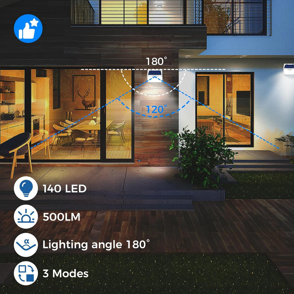 Peasur Solar Lights Outdoor Waterproof [12 Packs/140 LEDs], 3 Lighting Modes ...
