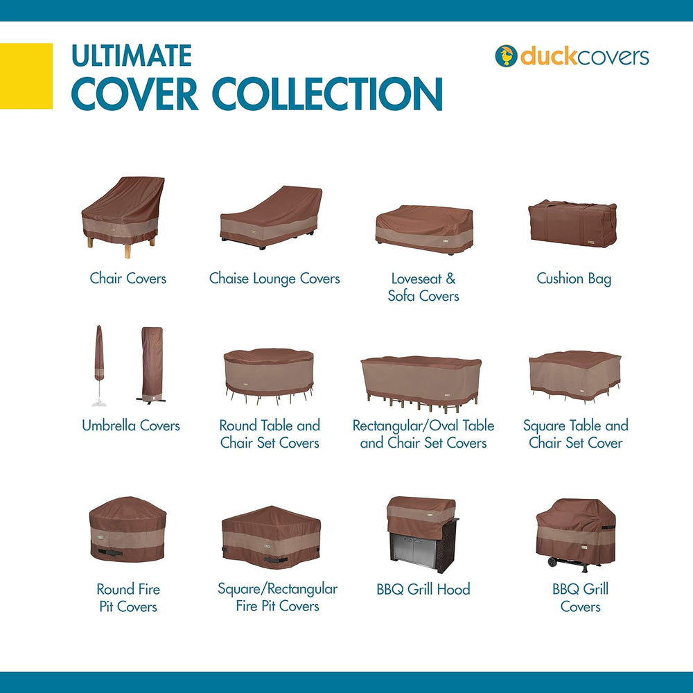 DUCKCOVERS Ultimate Waterproof Rectangular/Oval Patio Table with Chairs Cover...