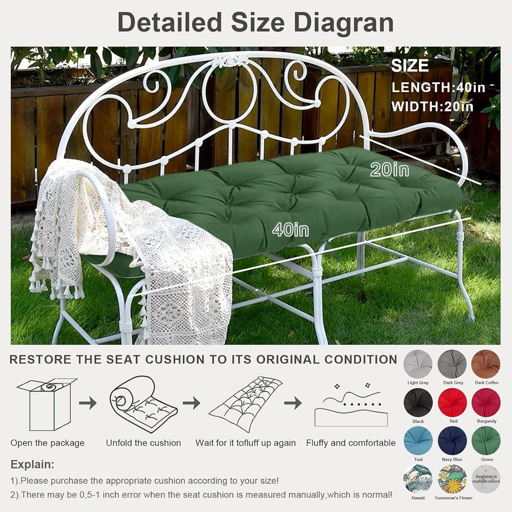 Outdoor Waterproof Bench Cushions Swing Loveseat Cushion for Patio