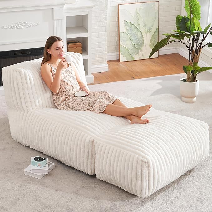 Hobestluk Big Bean Bag Lounger Chairs Large Beanbag Chair for Adults Bean Bag...