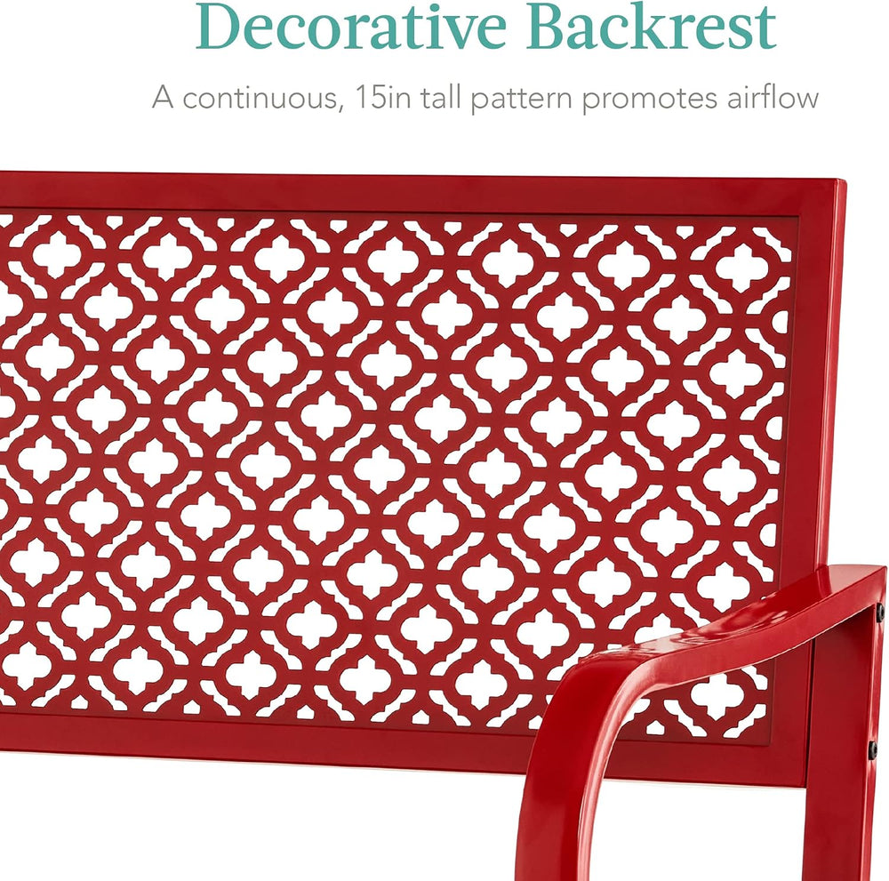 Best Choice Products Outdoor Bench 2-Person Metal Steel Benches Furniture for...