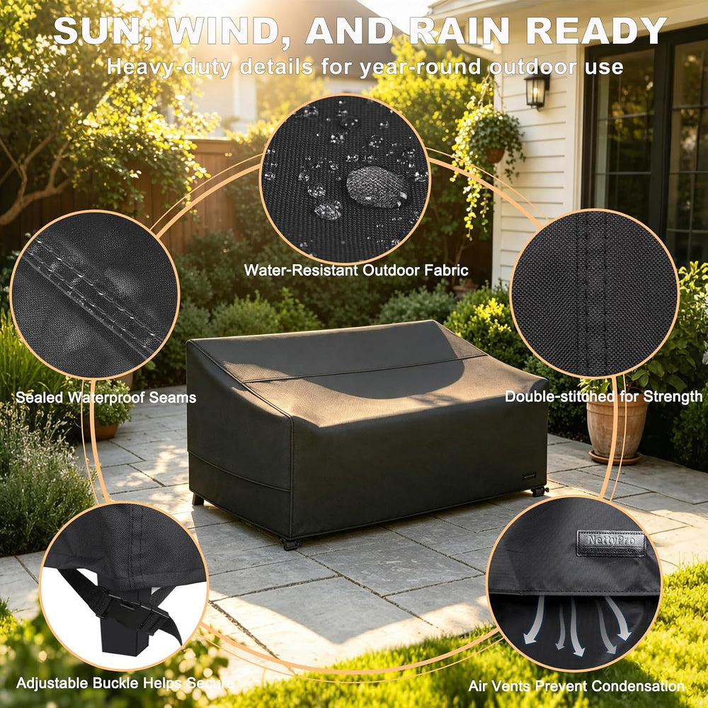 NettyPro Outdoor Patio Loveseat Sofa Cover Waterproof, 54"W x 32"D ...