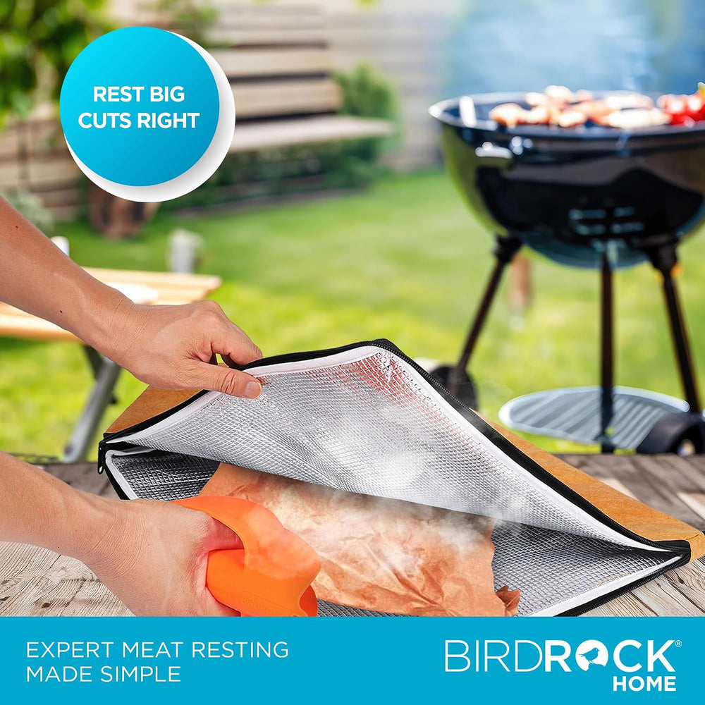 BIRDROCK HOME Collapsible Large BBQ Prep Tub & BBQ Resting Bag - Multi-Fu...