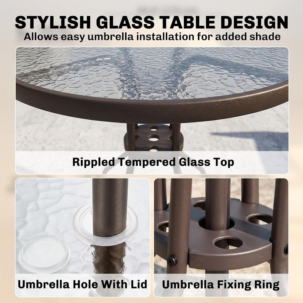 Outsunny 6 Piece Outdoor Patio Dining Set for 4 with Umbrella Gray