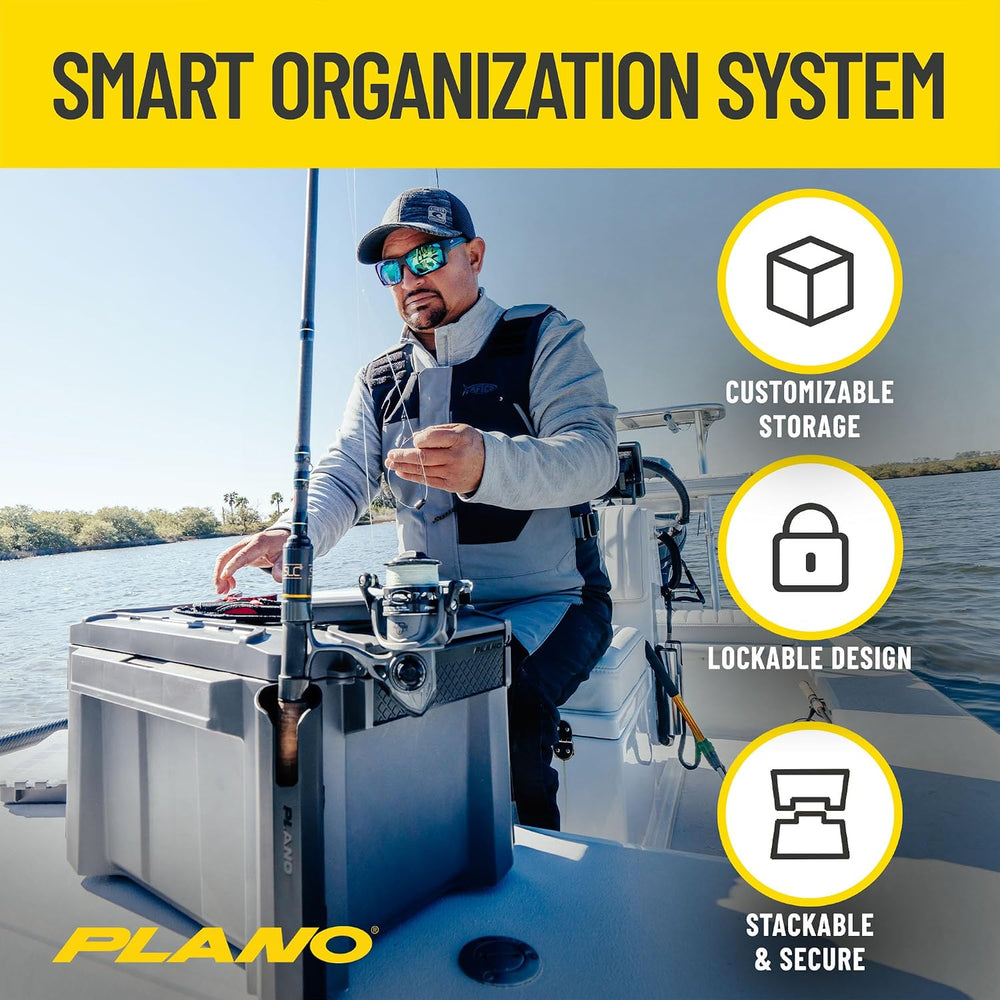 Plano GoNow Storage Trunk, Small, Charcoal, Season-Proof Stackable Gear Box w...