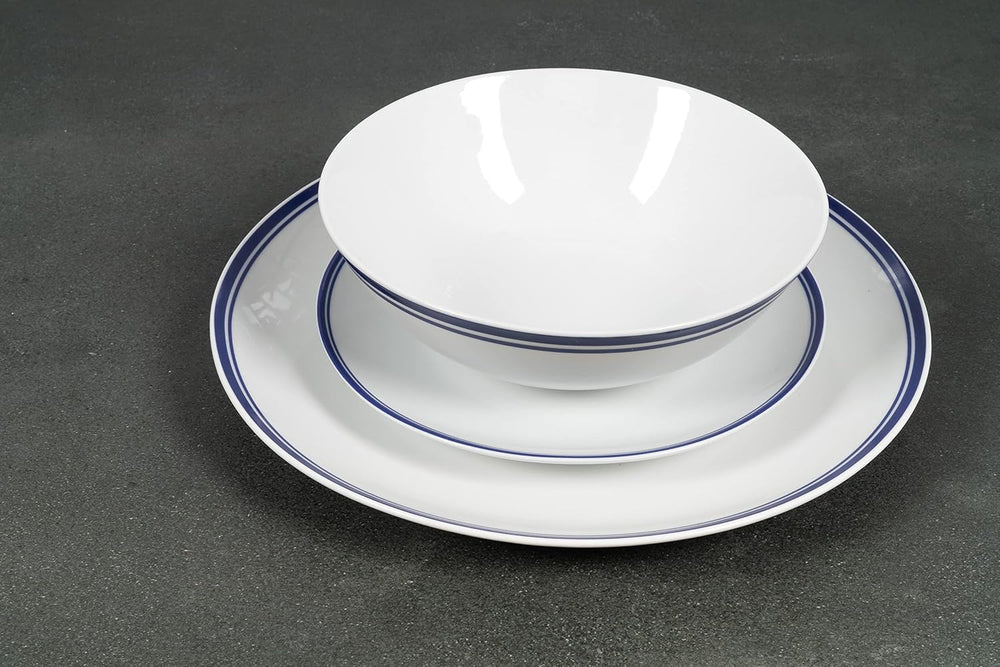 Café Stripe 12 Pc Dinnerware Set, Blue