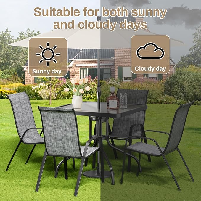 TLSUNNY Patio Dining Set 5 Pieces, All Weather Outdoor Furniture W/30"X ...