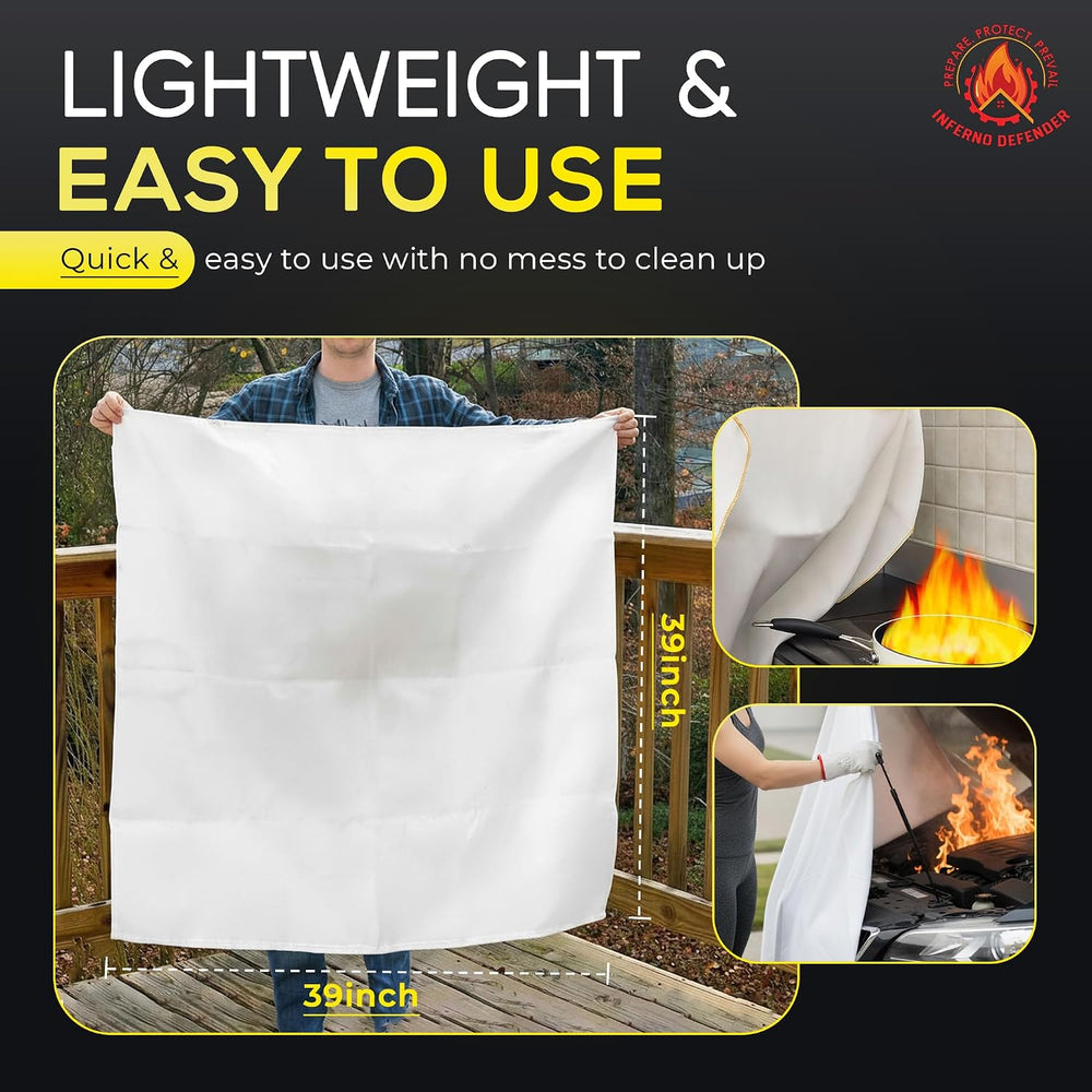 Emergency Fire Blanket For Home And Kitchen, Safe Touch Silicone Coated, 2 Pa...