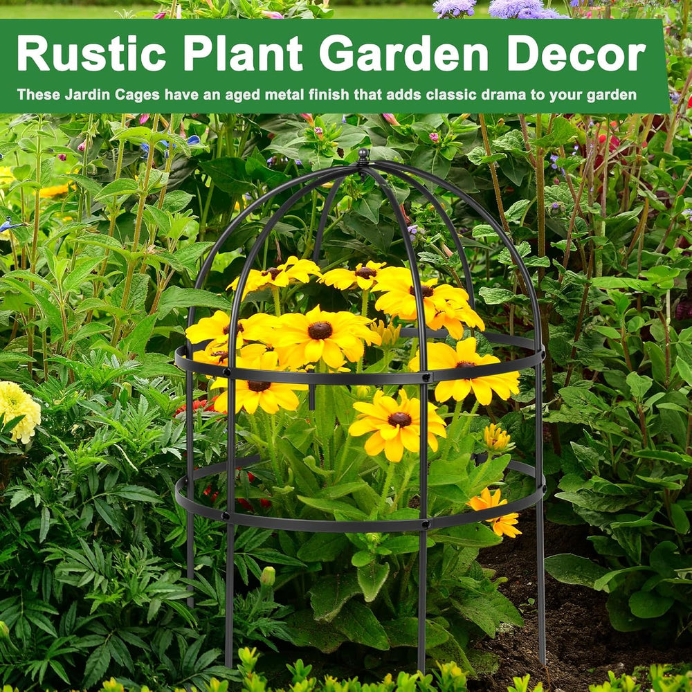 2 Pcs Jardin Bird Cage Plant Support 24" H Large Sturdy Grow-Through Flo...