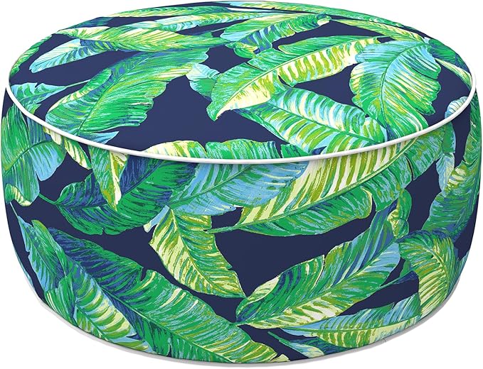 LVTXIII Indoor/Outdoor Inflatable Ottoman with Handle D21 x H9 Inch, Weather-...