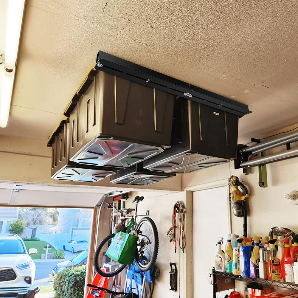 Overhead Garage Storage Rack, 17 Inch, 8 Sets for 7 Bins