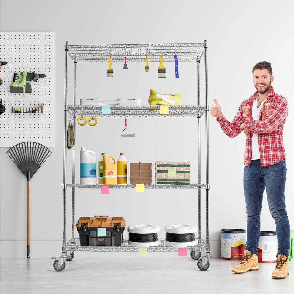 Rolling Shelves With Wheels Storage Rack With Wheels Wire Racks Rolling Wire ...