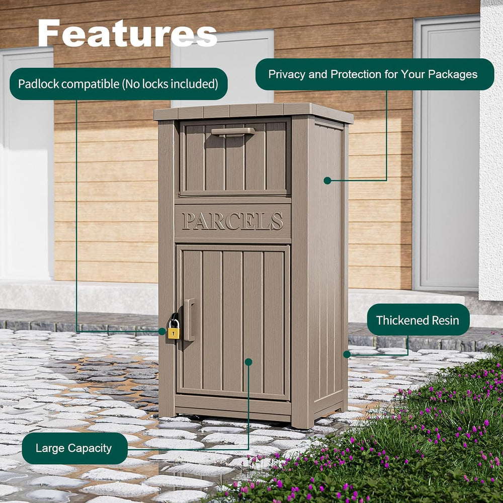 Package Delivery Box for Outside, Large Parcel Drop Box with Lockable Secure,...