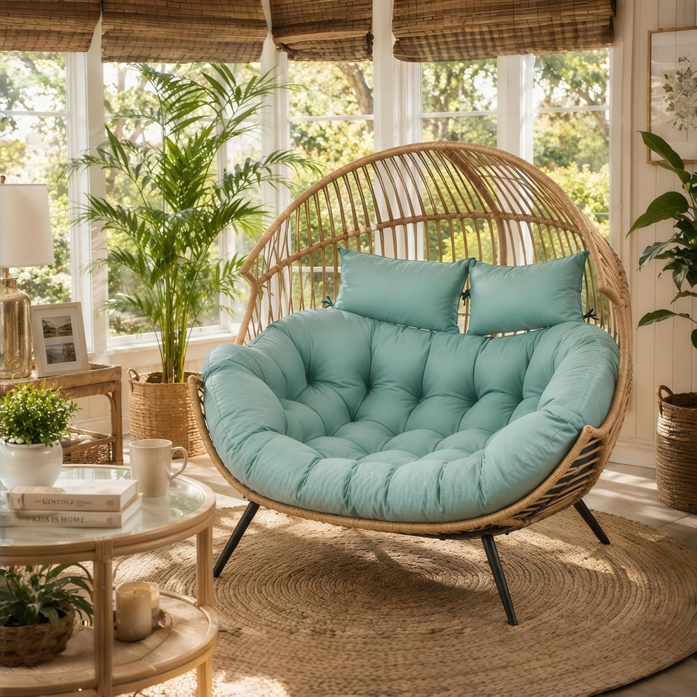 Outdoor Double Egg Chair Cushion Replacement Waterproof