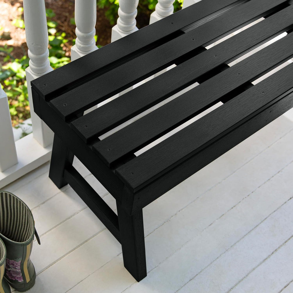 highwood Weatherly Backless Bench, 4-Feet, Black