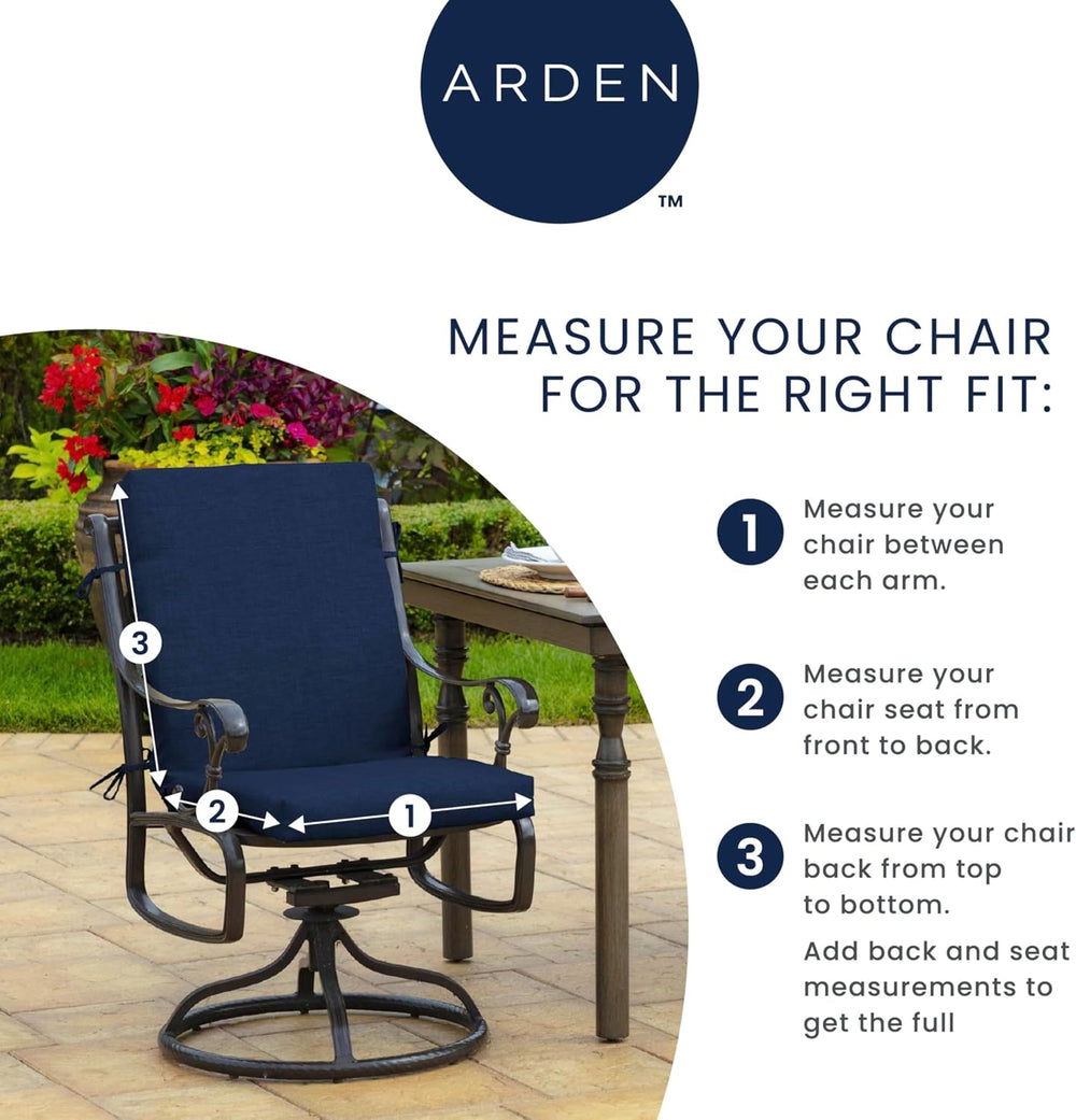 ARDEN Outdoor Chair Cushion, 21 x 20, Rain-Proof, Fade Resistant