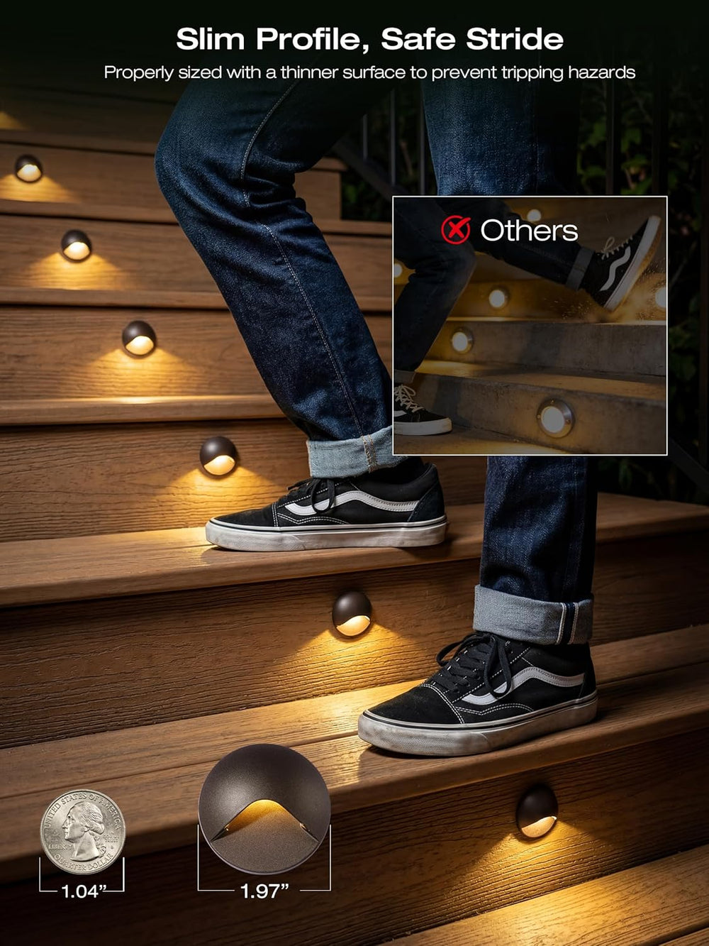 CLOUDY BAY [12 Pack] Anti-Glare Low Voltage LED Deck Lights - 12-24V Recessed...
