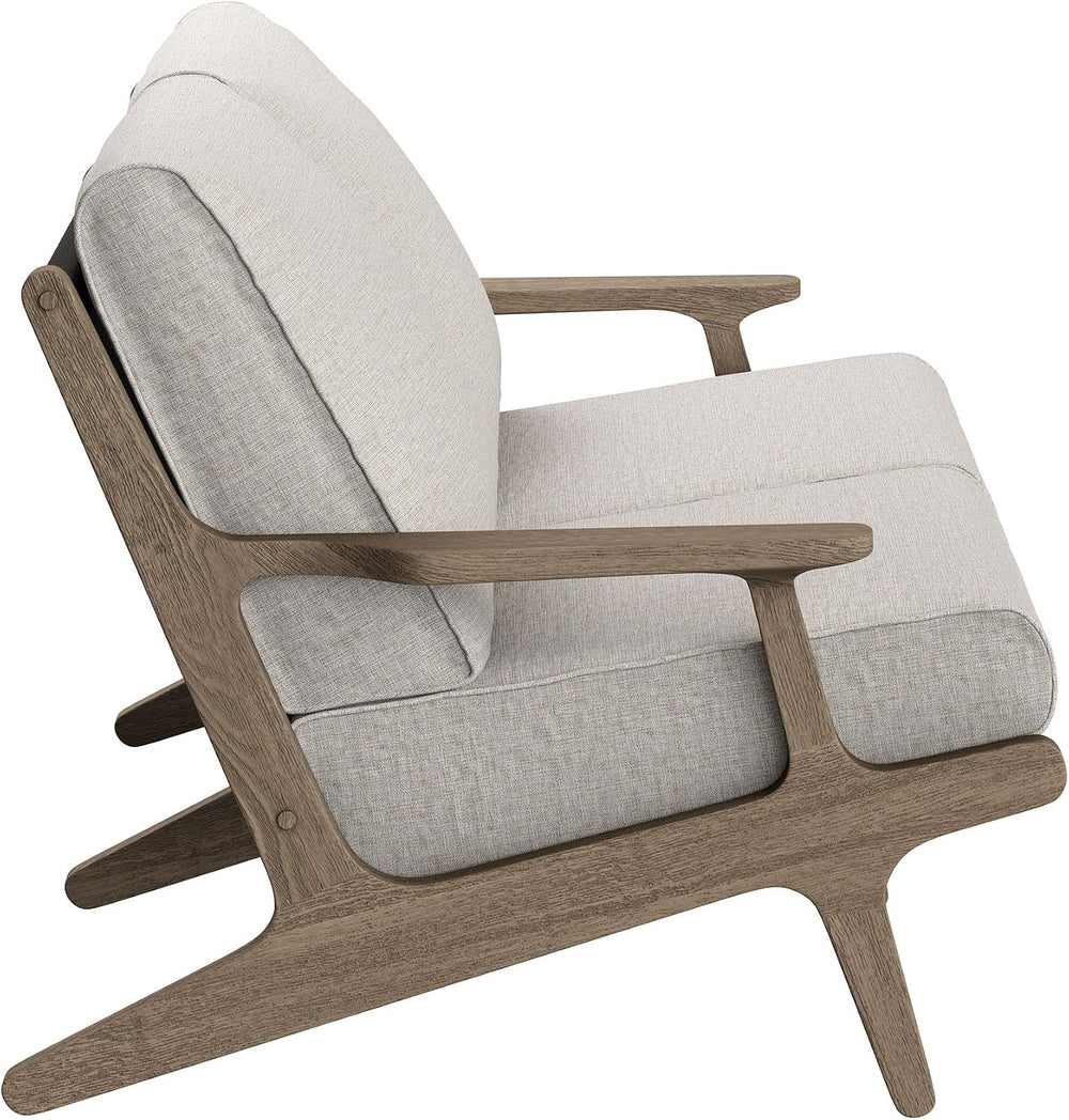 Modway Saratoga Teak Outdoor Patio Loveseat in Weathered Gray Pebble – 2 Seat...