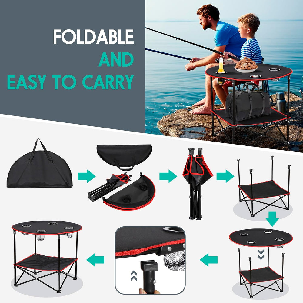 ZENY Portable Folding Picnic Table Outdoor Camping Table