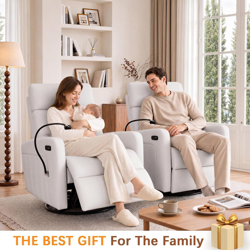 AIRSKY Power Swivel Rocking Recliner Chair with Power Headrest
