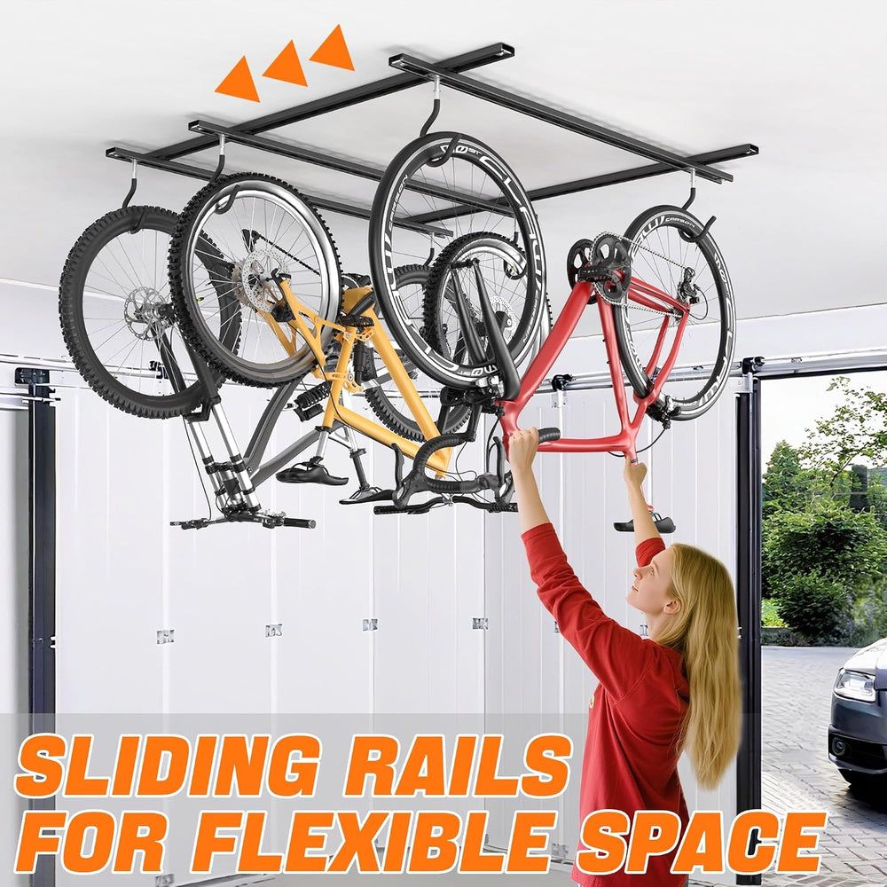 TORACK Ceiling Bike Rack for Garage, Ceiling-Mounted Bicycle Storage Hooks fo...