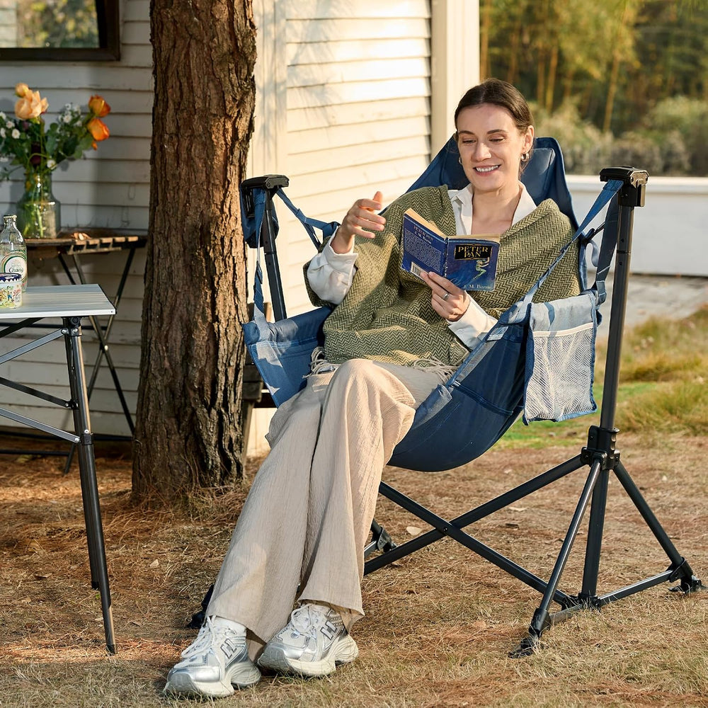 Portal Hammock Camping Chair,Adjustable Recline Backrest,Blue