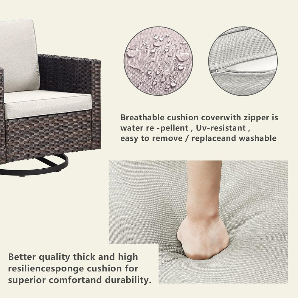 Luxury Outdoor Patio Swivel Rocker Chairs - Wicker Patio Swivel Rocking Chair...