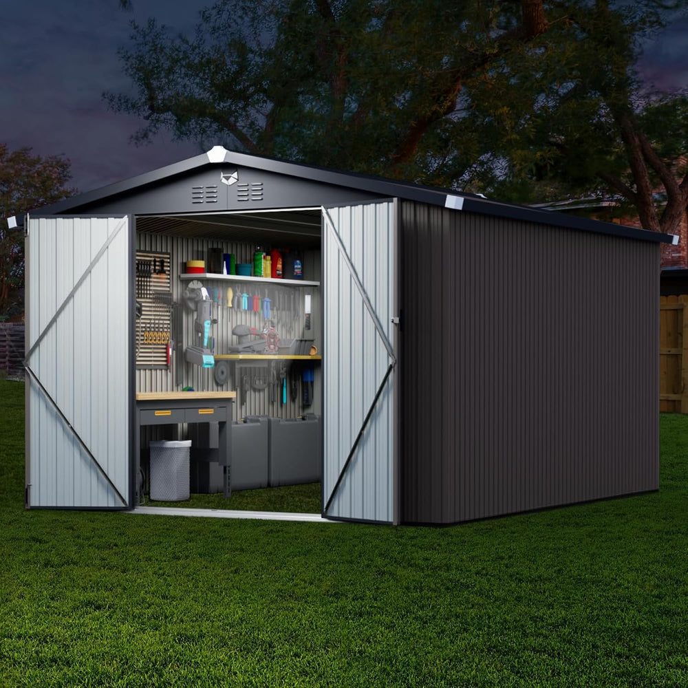 Metal Storage Shed 10x12 FT Outdoor Storage Building