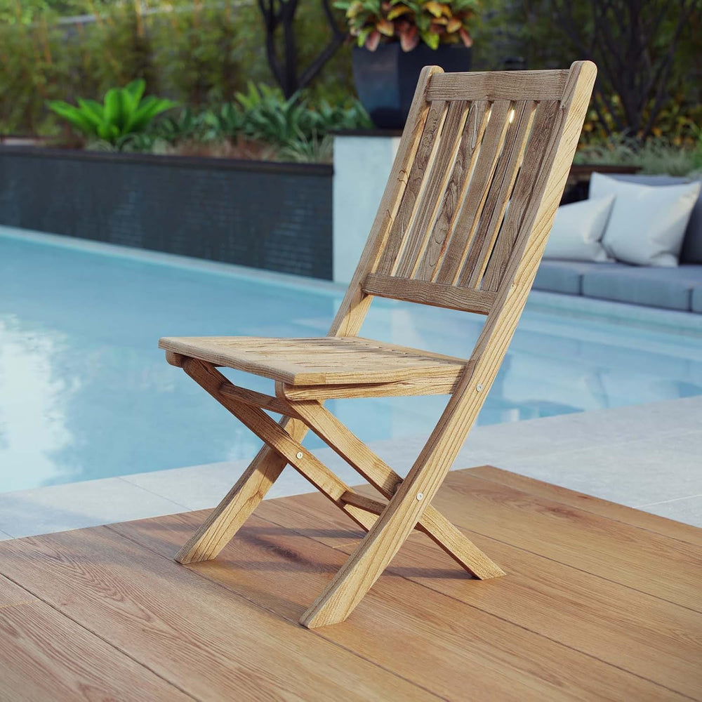 Modway EEI-2702-NAT Marina Premium Grade A Teak Wood Outdoor Patio Folding Ch...
