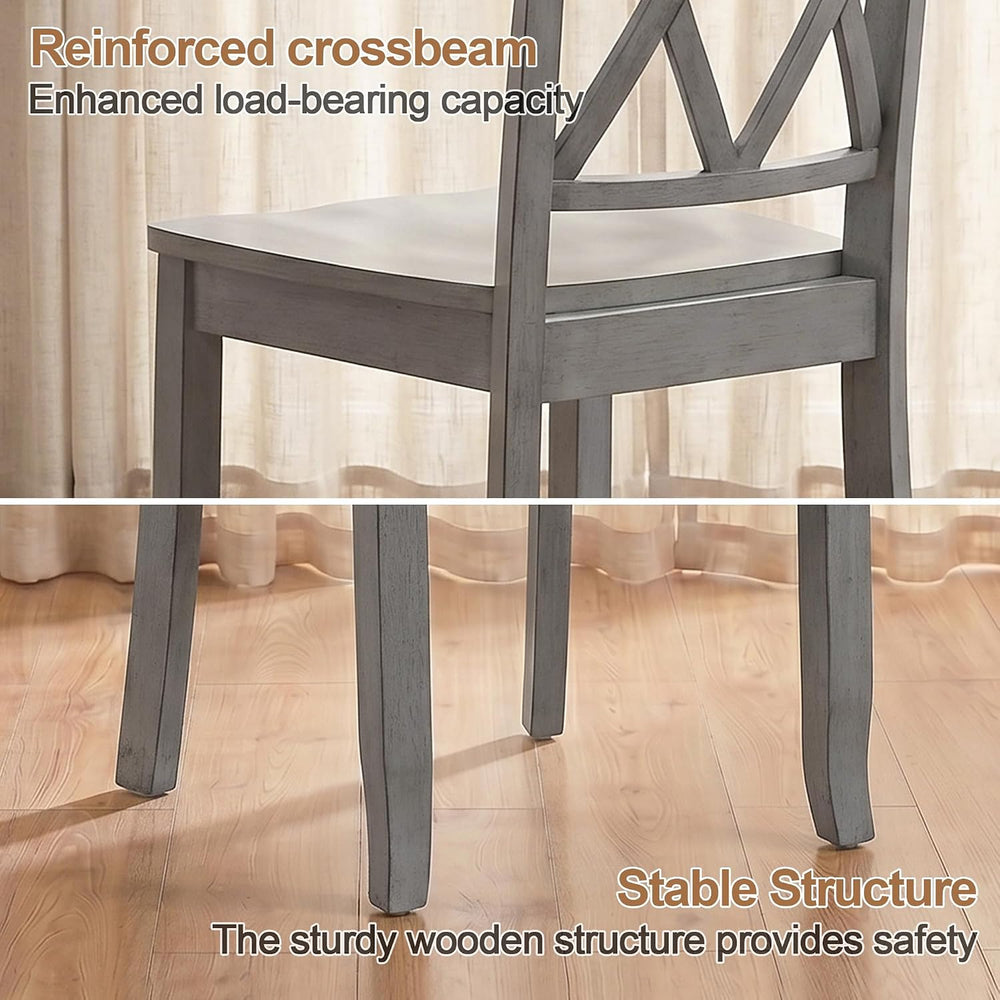 DUHOME Wood Dining Chairs Set of 4,Cross Back Solid Wood Kitchen Chairs