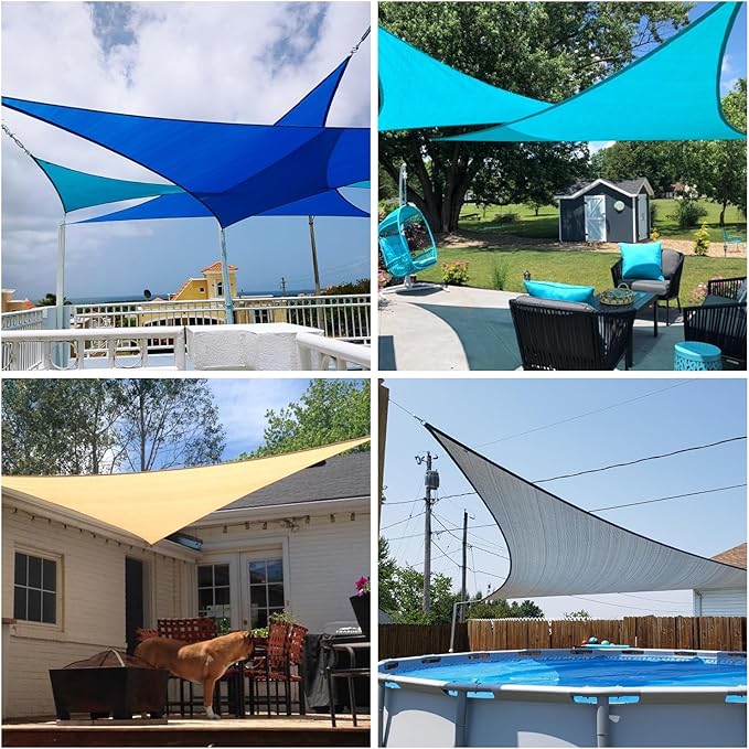 Patio Paradise 13' x 13' x 13' Sun Shade Sail Triangle Canopy Sha...