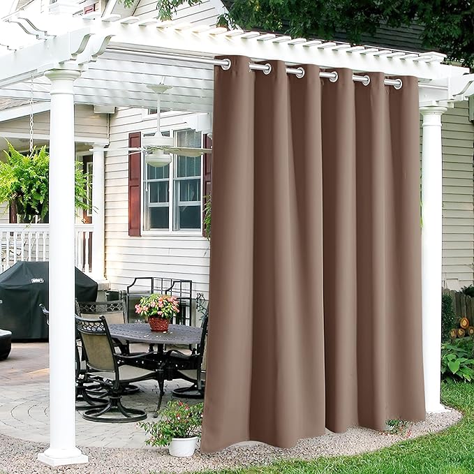 RYB HOME Outdoor Curtains for Patio Waterproof Block Sunlight Thermal Insulat...