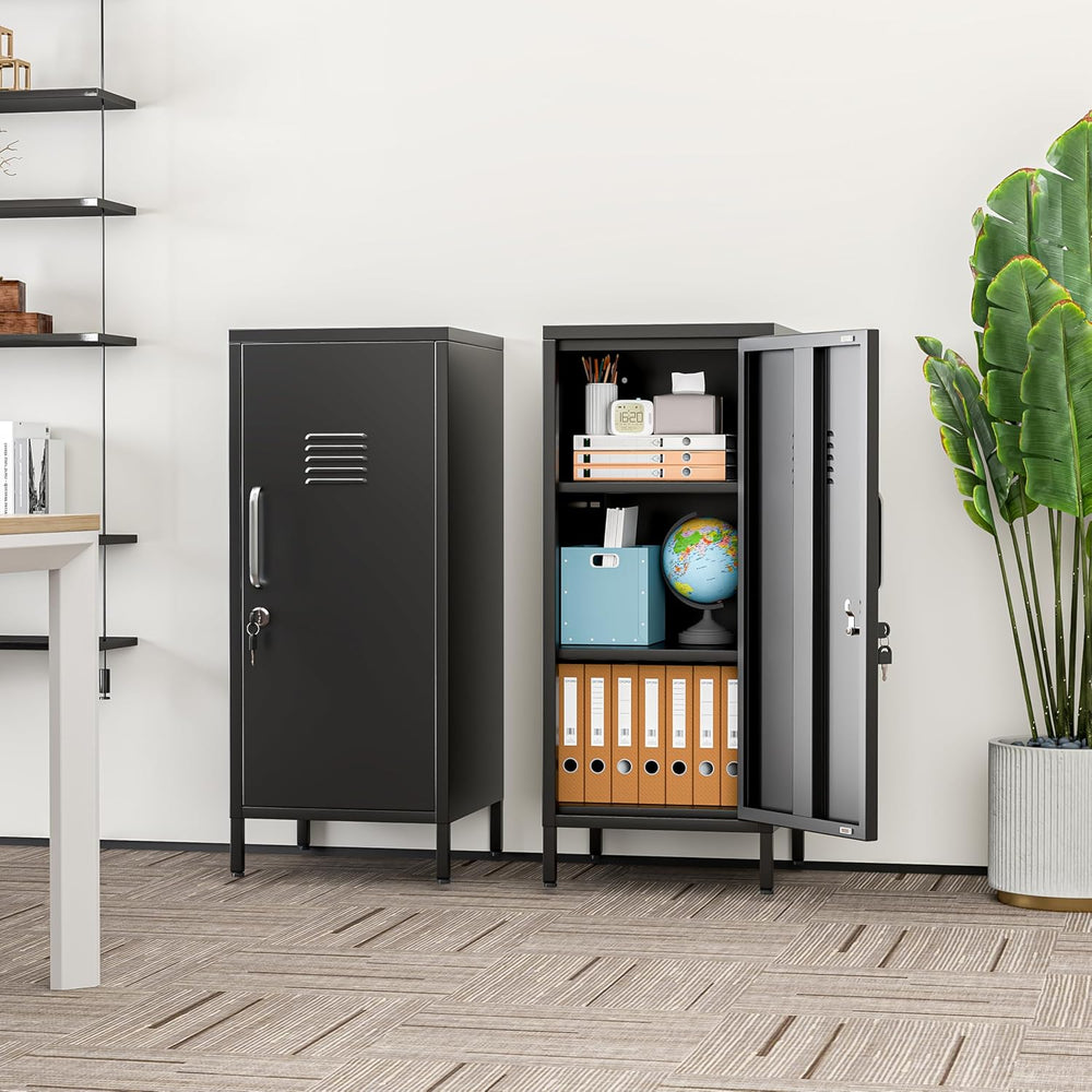36" Metal Storage Lockers Cabinet for Employees with 1 Lockable Door and...