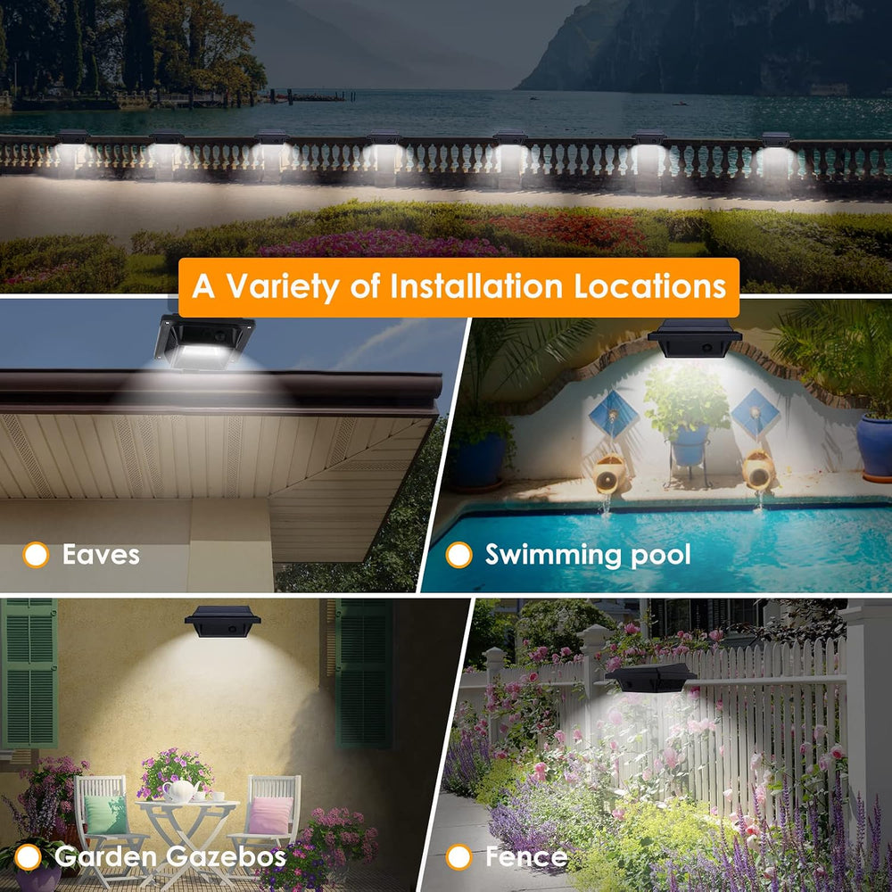 Solar Gutter Lights Outdoor, 40 LEDs Bright Solar Powered led Fence Light Dec...
