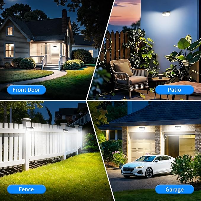 Aootek Solar Outdoor Motion Sensor Lights 2500Lm Solar Panel to 15.3 in² and ...