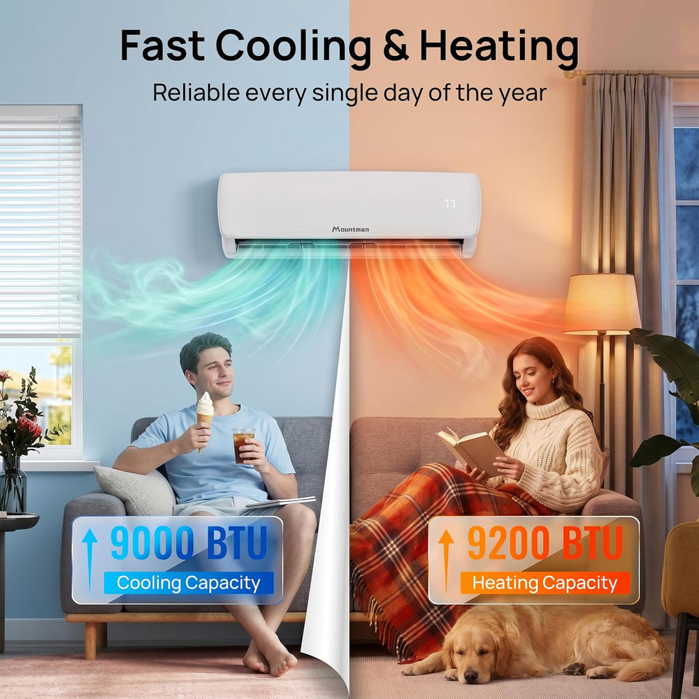 Mountman 9000BTU Mini Split AC/Heating System with WIFI & Alexa,115V 19 S...