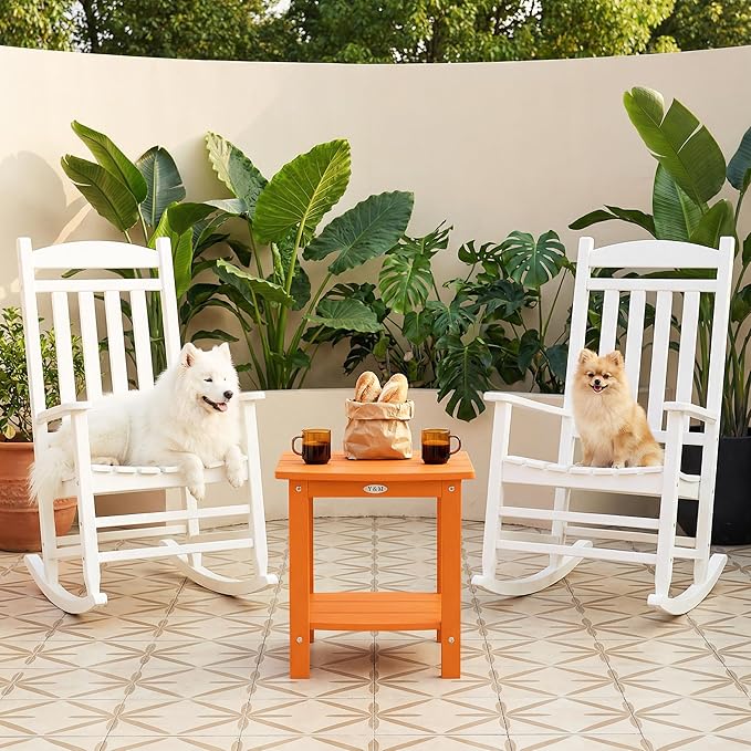 Y&M Outdoor Side Table, HIPS Adirondack Small Double Layer Table, Waterpr...